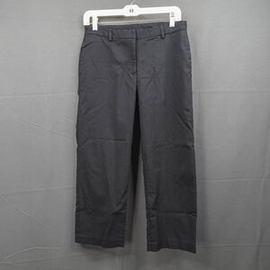 Express Womens Dress Pants 10 Black Crop‎ Wide Leg Career Corp Minimal Stretch